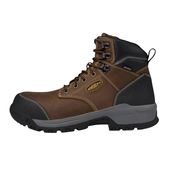 KEEN Womens Evanston 6" Work Boots US 8.5 Wide Brown Carbon Fiber Toe WP NIB - Picture 1 of 13